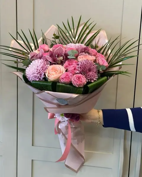 Pembe Krizantem Neşesi Buketi